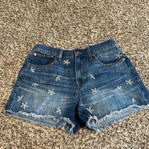 Madewell Embroidered Denim Shorts | 29